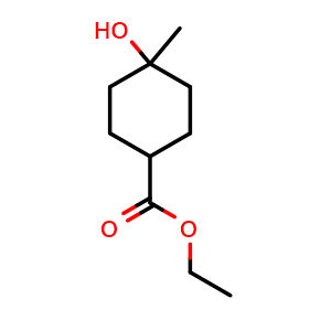 Chemical structure of Ethyl 4-Hydroxy-4-methylcyclohexanecarboxylate , CAS 1170735-91-7, AChemBlock V148755