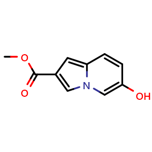 Chemical structure of Methyl 6-Hydroxyindolizine-2-carboxylate , CAS 2818196-80-2, AChemBlock V148757