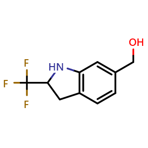 Chemical structure of [2-(Trifluoromethyl)indolin-6-yl]methanol , CAS 1391077-84-1, AChemBlock V148766