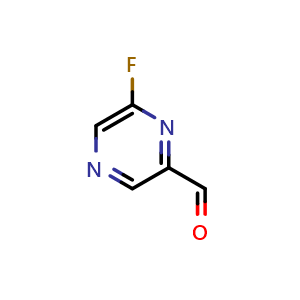 Chemical structure of 6-Fluoropyrazine-2-carbaldehyde , CAS 1197228-01-5, AChemBlock V148769