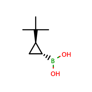 Chemical structure of (1R,2R)-2-(tert-Butyl)cyclopropylboronic Acid , CAS 680600-46-8, AChemBlock V148783