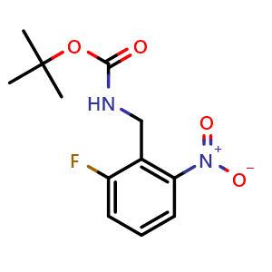 Chemical structure of N-Boc-1-(2-fluoro-6-nitrophenyl)methanamine , CAS 2805420-94-2, AChemBlock V148791