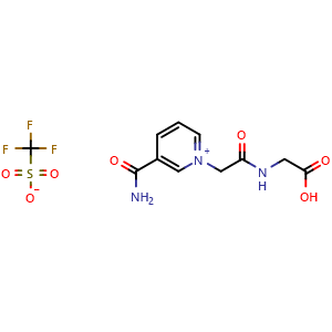 Chemical structure of 3-Carbamoyl-1-[2-[(carboxymethyl)amino]-2-oxoethyl]pyridin-1-ium Trifluoromethanesulfonate , AChemBlock V148794