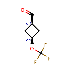 Chemical structure of cis-3-(Trifluoromethoxy)cyclobutanecarbaldehyde , CAS 2278284-07-2, AChemBlock V148798