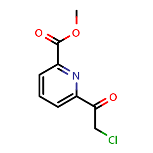 Chemical structure of Methyl 6-(2-Chloroacetyl)pyridine-2-carboxylate , CAS 216160-41-7, AChemBlock V148811