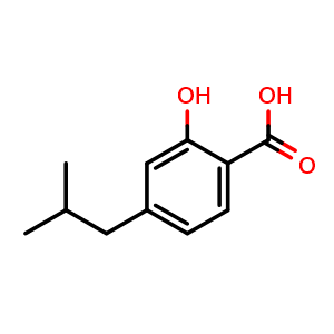 Chemical structure of 4-Isobutylsalicylic Acid , CAS 152384-05-9, AChemBlock V148825
