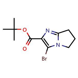 Chemical structure of 2-Boc-3-bromo-6,7-dihydro-5H-pyrrolo[1,2-a]imidazole , CAS 1263285-53-5, AChemBlock V148834