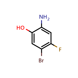 Chemical structure of 2-Amino-5-bromo-4-fluorophenol , CAS 1037364-36-5, AChemBlock V148841