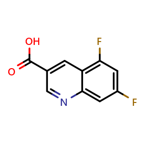 Chemical structure of 5,7-Difluoroquinoline-3-carboxylic acid , CAS 1296950-83-8, AChemBlock V148846