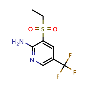 Chemical structure of 2-Amino-3-(ethylsulfonyl)-5-(trifluoromethyl)pyridine , CAS 2758170-64-6, AChemBlock V148872