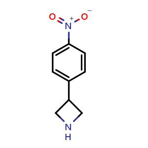 Chemical structure of 3-(4-Nitrophenyl)azetidine , CAS 7215-05-6, AChemBlock V148879