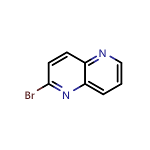 Chemical structure of 2-Bromo-1,5-naphthyridine , CAS 51532-07-1, AChemBlock V148889