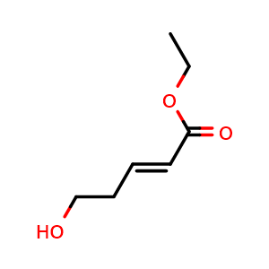 Chemical structure of Ethyl (E)-5-Hydroxy-2-pentenoate , CAS 13038-13-6, AChemBlock V148902
