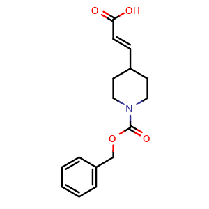 Chemical structure of 3-(1-Cbz-4-piperidyl)acrylic Acid , CAS 527693-82-9, AChemBlock V148903