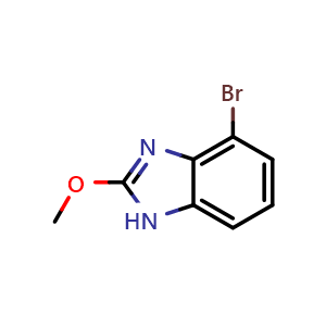 Chemical structure of 4-Bromo-2-methoxybenzimidazole , CAS 1804150-12-6, AChemBlock V148922