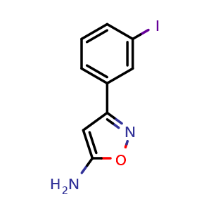Chemical structure of 5-Amino-3-(3-iodophenyl)isoxazole , CAS 501326-25-6, AChemBlock V148935
