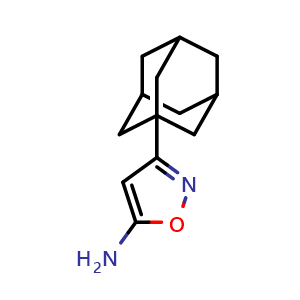 Chemical structure of 5-Amino-3-(1-adamantyl)isoxazole , CAS 794566-81-7, AChemBlock V148942