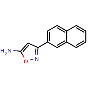 Chemical structure of 5-Amino-3-(2-naphthyl)isoxazole , CAS 334709-78-3, AChemBlock V148943