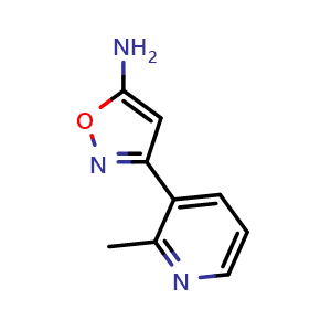 Chemical structure of 5-Amino-3-(2-methyl-3-pyridyl)isoxazole , CAS 1500707-67-4, AChemBlock V148960