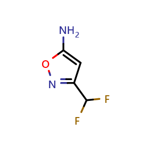 Chemical structure of 5-Amino-3-(difluoromethyl)isoxazole , CAS 1934921-14-8, AChemBlock V148980