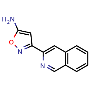 Chemical structure of 5-Amino-3-(3-isoquinolyl)isoxazole , CAS 2881296-30-4, AChemBlock V148989