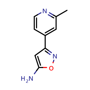 Chemical structure of 5-Amino-3-(2-methyl-4-pyridyl)isoxazole , CAS 1692769-44-0, AChemBlock V149027