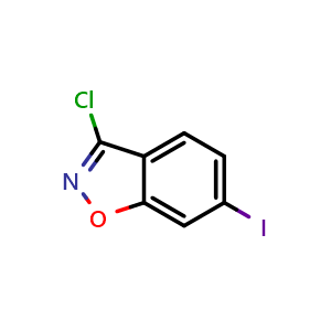 Chemical structure of 3-Chloro-6-iodobenzisoxazole , CAS 1352887-16-1, AChemBlock V149045