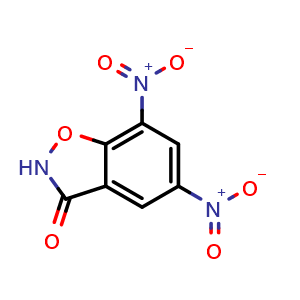 Chemical structure of 5,7-Dinitrobenzisoxazol-3(2H)-one , CAS 2873250-60-1, AChemBlock V149046