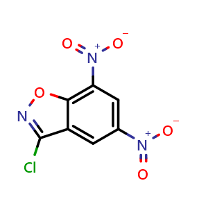 Chemical structure of 3-Chloro-5,7-dinitrobenzisoxazole , CAS 2872784-27-3, AChemBlock V149047