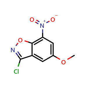 Chemical structure of 3-Chloro-5-methoxy-7-nitrobenzisoxazole , AChemBlock V149049