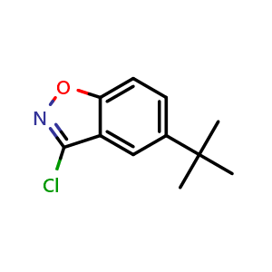 Chemical structure of 5-(tert-Butyl)-3-chlorobenzisoxazole , AChemBlock V149074