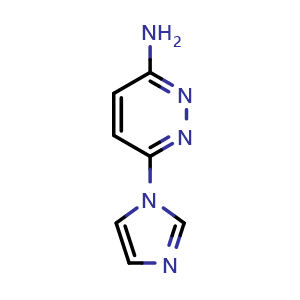 Chemical structure of 3-Amino-6-(1-imidazolyl)pyridazine , CAS 1314356-16-5, AChemBlock V149077