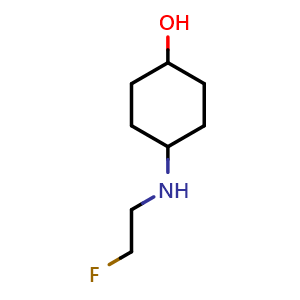 Chemical structure of 4-[(2-Fluoroethyl)amino]cyclohexanol , CAS 1866231-50-6, AChemBlock V149078
