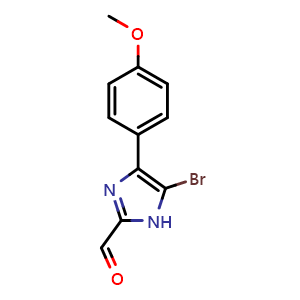 Chemical structure of 5-Bromo-4-(4-methoxyphenyl)imidazole-2-carbaldehyde , CAS 2837695-95-9, AChemBlock V149081