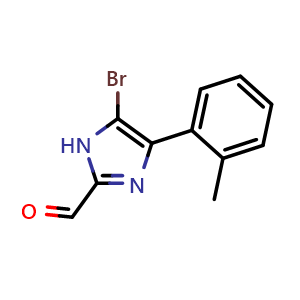 Chemical structure of 5-Bromo-4-(o-tolyl)imidazole-2-carbaldehyde , CAS 1782586-62-2, AChemBlock V149087