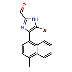 Chemical structure of 5-Bromo-4-(4-methyl-1-naphthyl)imidazole-2-carbaldehyde , CAS 2827237-48-7, AChemBlock V149088