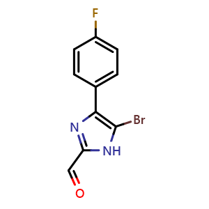 Chemical structure of 5-Bromo-4-(4-fluorophenyl)imidazole-2-carbaldehyde , CAS 1781910-46-0, AChemBlock V149091
