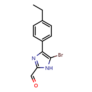 Chemical structure of 5-Bromo-4-(4-ethylphenyl)imidazole-2-carbaldehyde , CAS 2825481-78-3, AChemBlock V149111