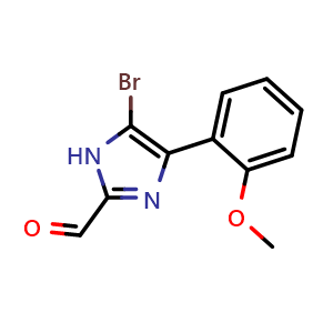 Chemical structure of 5-Bromo-4-(2-methoxyphenyl)imidazole-2-carbaldehyde , CAS 2826653-47-6, AChemBlock V149121