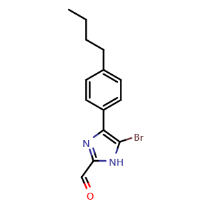 Chemical structure of 5-Bromo-4-(4-butylphenyl)imidazole-2-carbaldehyde , CAS 2840917-69-1, AChemBlock V149126