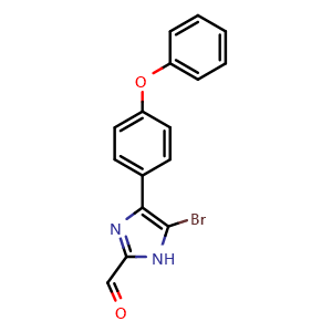 Chemical structure of 5-Bromo-4-(4-phenoxyphenyl)imidazole-2-carbaldehyde , CAS 2837351-47-8, AChemBlock V149129