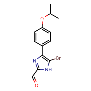Chemical structure of 5-Bromo-4-(4-isopropoxyphenyl)imidazole-2-carbaldehyde , CAS 2837536-35-1, AChemBlock V149146
