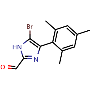 Chemical structure of 5-Bromo-4-mesitylimidazole-2-carbaldehyde , CAS 2825481-95-4, AChemBlock V149151