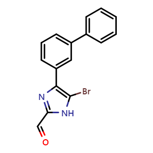 Chemical structure of 4-(3-Biphenylyl)-5-bromoimidazole-2-carbaldehyde , CAS 2831775-42-7, AChemBlock V149165