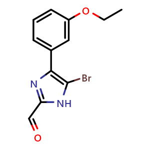 Chemical structure of 5-Bromo-4-(3-ethoxyphenyl)imidazole-2-carbaldehyde , CAS 2837764-85-7, AChemBlock V149183