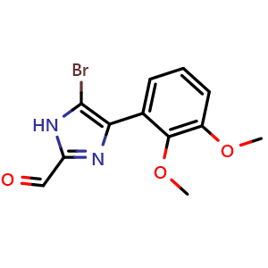 Chemical structure of 5-Bromo-4-(2,3-dimethoxyphenyl)imidazole-2-carbaldehyde , CAS 2841222-09-9, AChemBlock V149190