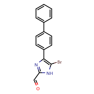 Chemical structure of 4-(4-Biphenylyl)-5-bromoimidazole-2-carbaldehyde , CAS 2829832-61-1, AChemBlock V149195