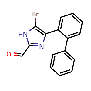 Chemical structure of 4-(2-Biphenylyl)-5-bromoimidazole-2-carbaldehyde , CAS 2837697-78-4, AChemBlock V149201