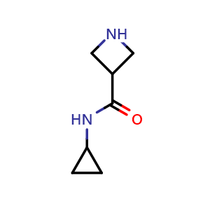 Chemical structure of N-Cyclopropylazetidine-3-carboxamide , CAS 1073555-63-1, AChemBlock V149203
