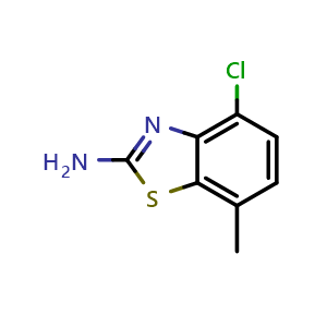 Chemical structure of 2-Amino-4-chloro-7-methylbenzothiazole , CAS 126920-72-7, AChemBlock V149207